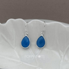 Load image into Gallery viewer, Sterling Silver Teardrop Blue Onyx Earrings