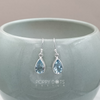 Sterling Silver Bigger Teardrop Blue Topaz Earrings