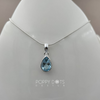 Sterling Silver Blue Topaz Teardrop Pendant (9mm x 12mm)