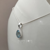 Sterling Silver Blue Topaz Teardrop Pendant (9mm x 12mm)