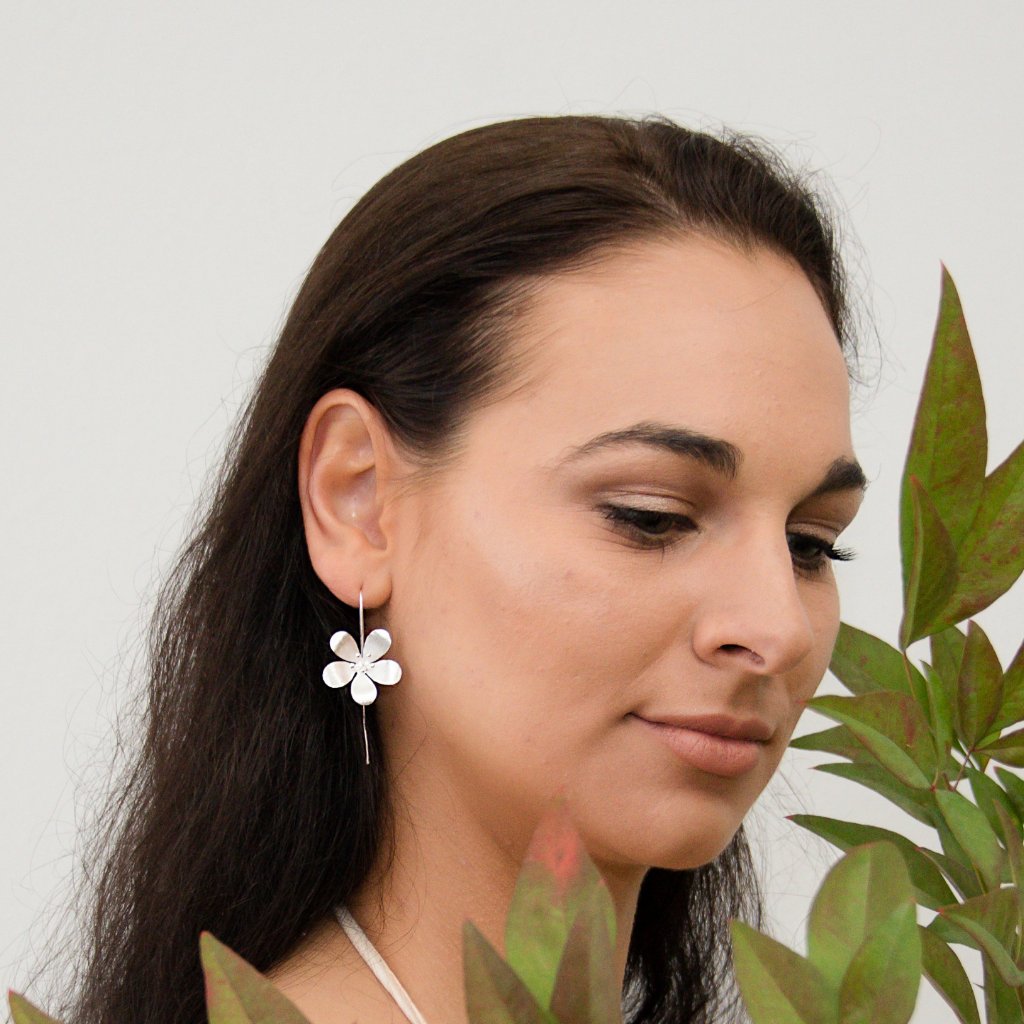 Sterling Silver Oriental Lillies Earrings
