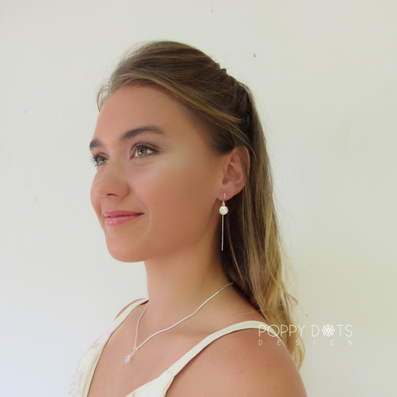Sterling Silver & Cubic Zirconia Round Threaders