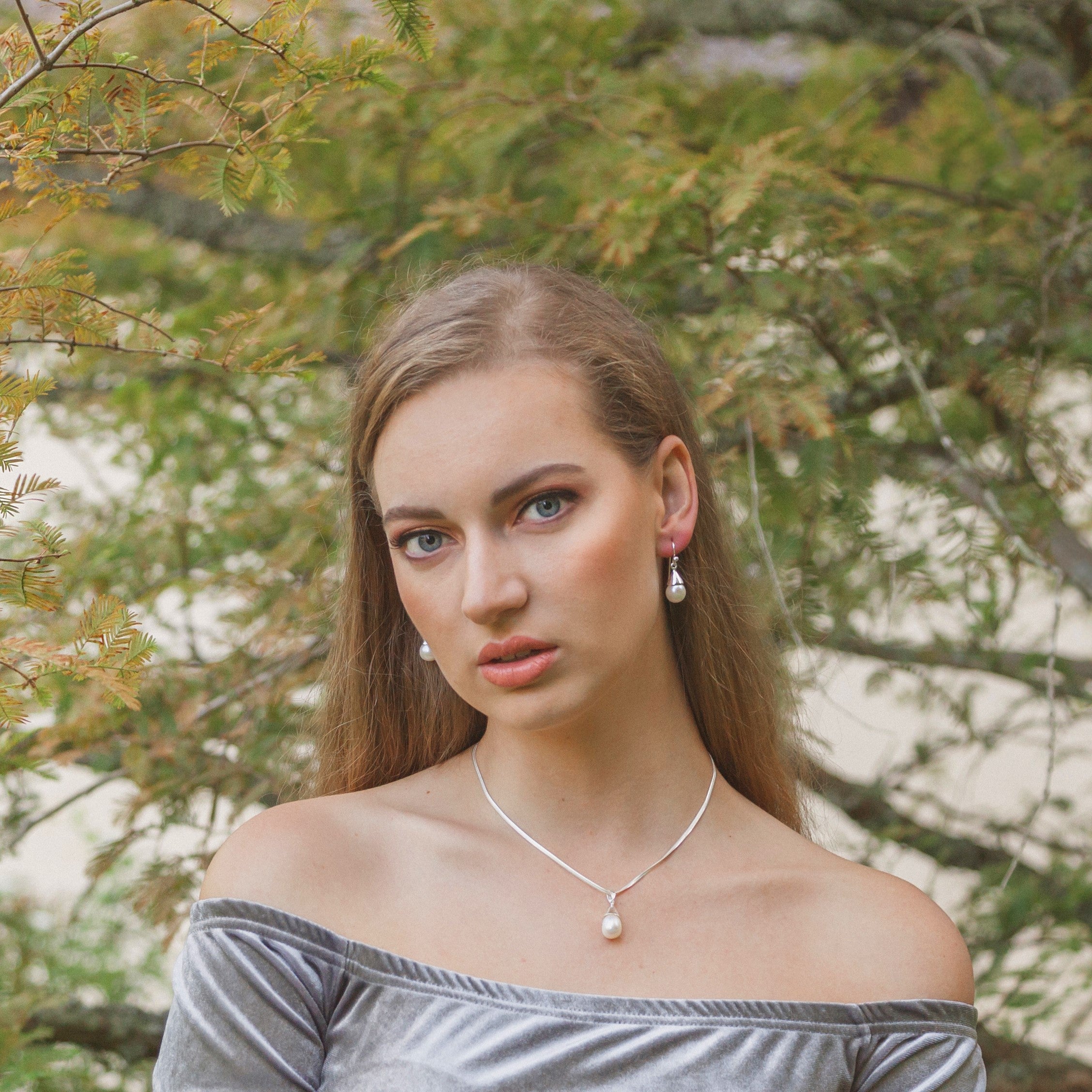Sterling Silver Freshwater Pearl Drop Earrings